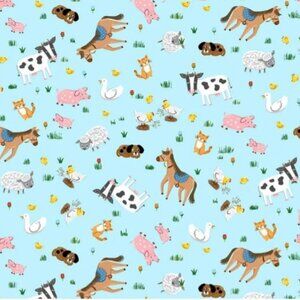 END OF BOLT! - 2 Yards -  Barnyard animals - Down on the Farm Collection